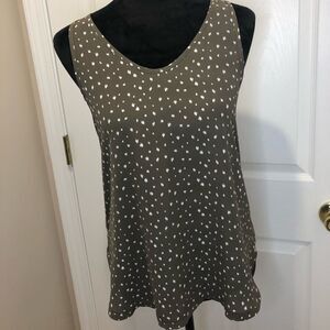 Ann Taylor Loft green white tank blouse size x small